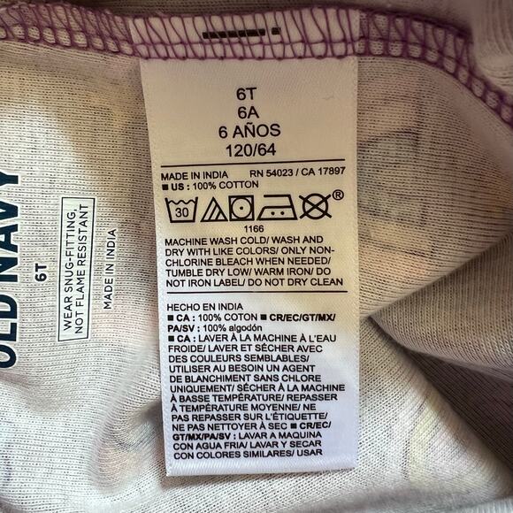 Old Navy Girls Pajama Set 6T Purple Unicorn Rainbow Cotton Short Sleeve New - Picture 5 of 5
